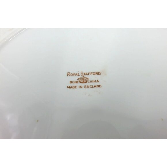 Vintage ROYAL STAFFORD Plate with Handles and Pink Roses 8 Inches - Picture 10 of 13